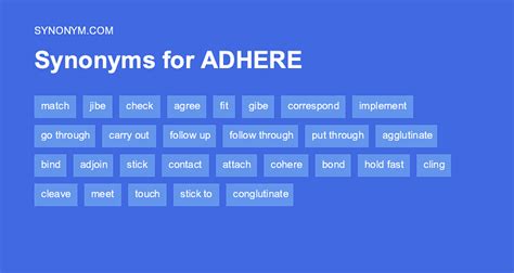 synonyms for adhere